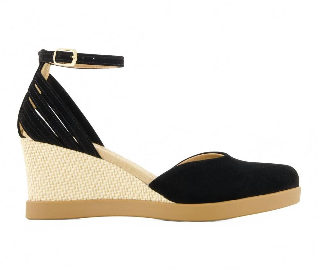 Andrea Women's Wedge Ankle Strap Espadrilles In Black 3