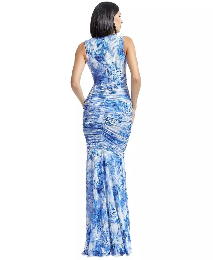 Dress The Population Women's Violetta Floral-Print Pleated Ruched Gown 4
