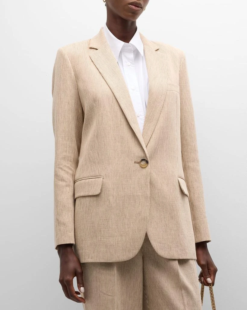 VANESSA BRUNO Tilia Striped Single-Button Blazer 1