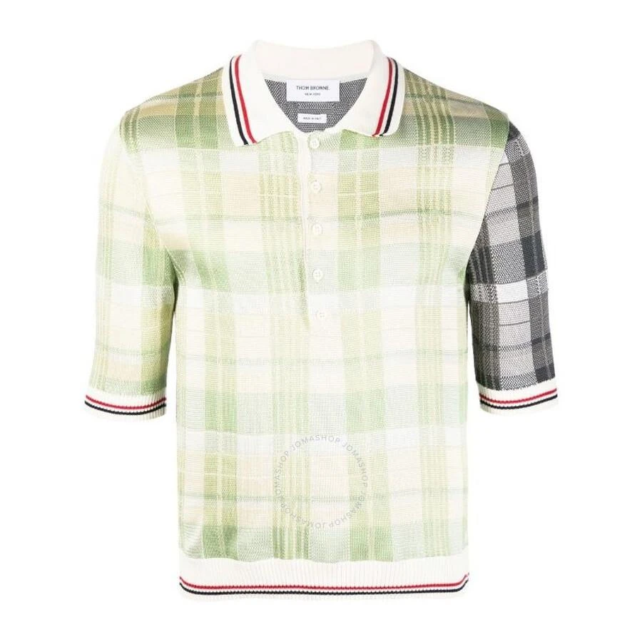 Thom Browne Thom Browne Men's Seasonal Multi Fun-Mix Cotton Silk Madras Polo Shirt, Brand Size 1 (Small) 1