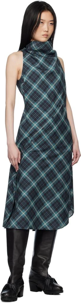 pushBUTTON Blue Halter Sleeveless Midi Dress 4