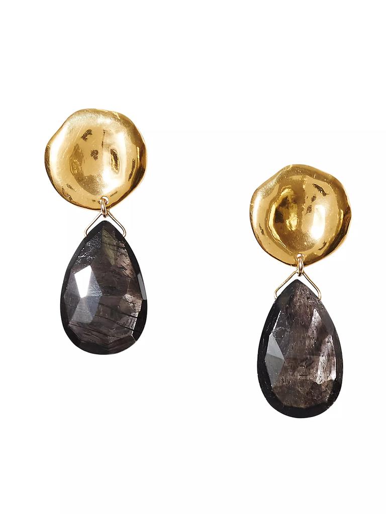 Chan Luu 18K-Gold-Plated & Hyperstene Drop Earrings