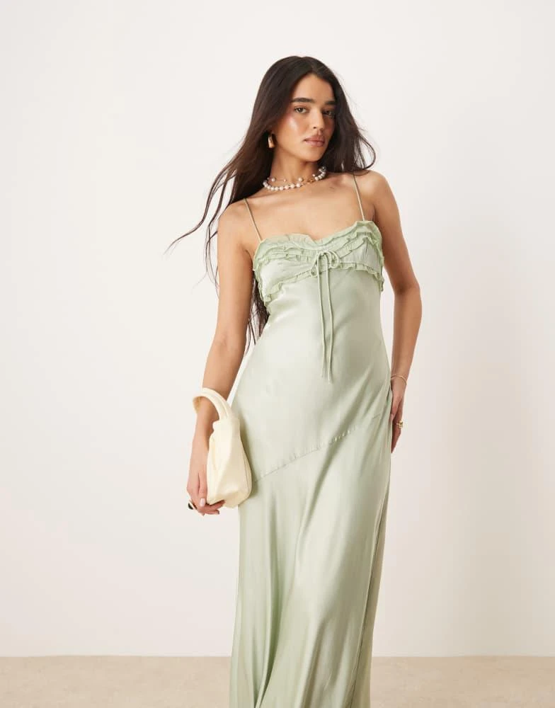 For Love & Lemons For Love & Lemons Natalie maxi dress in desert sage 3