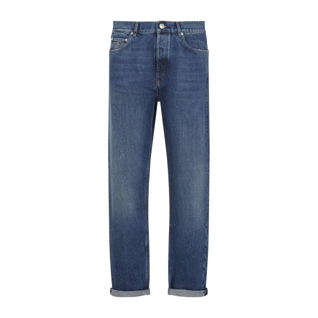 Brunello Cucinelli Brunello Cucinelli Logo Patch Mid-Rise Jeans from Cettire