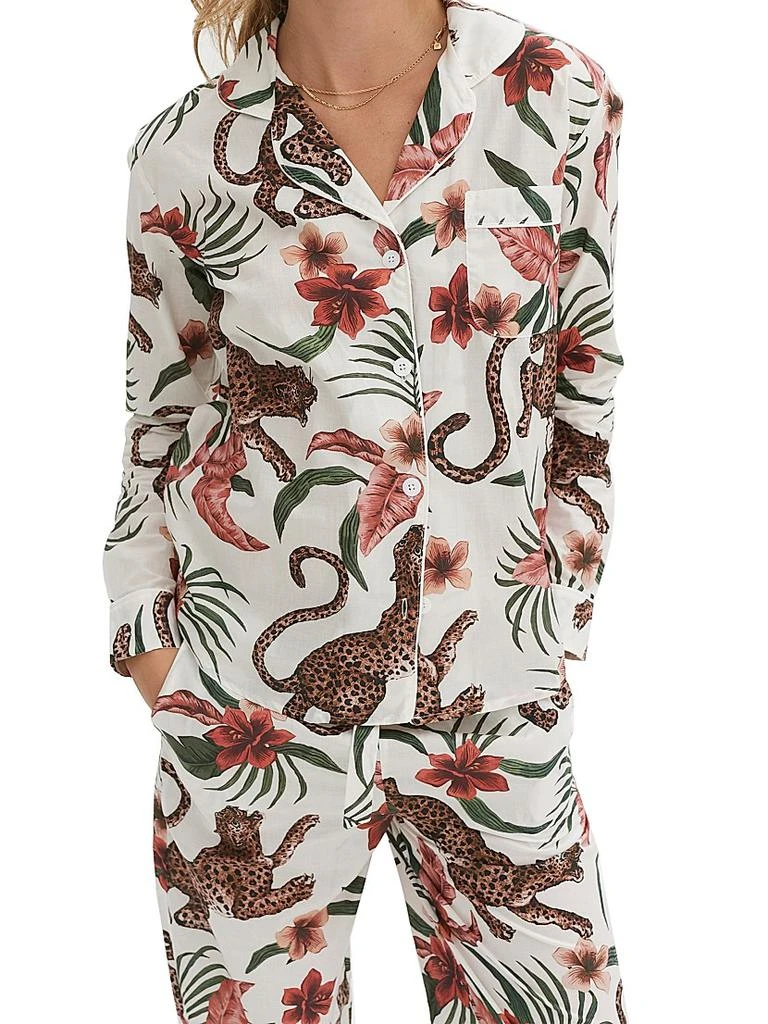 Desmond & Dempsey Cotton Jungle 2-Piece Pajama Set 5