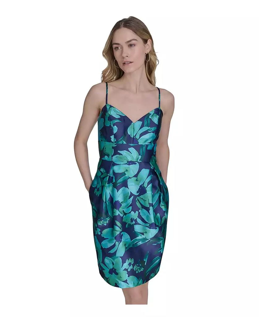 Eliza J Women's Jacquard Floral Sleeveless Dress 4