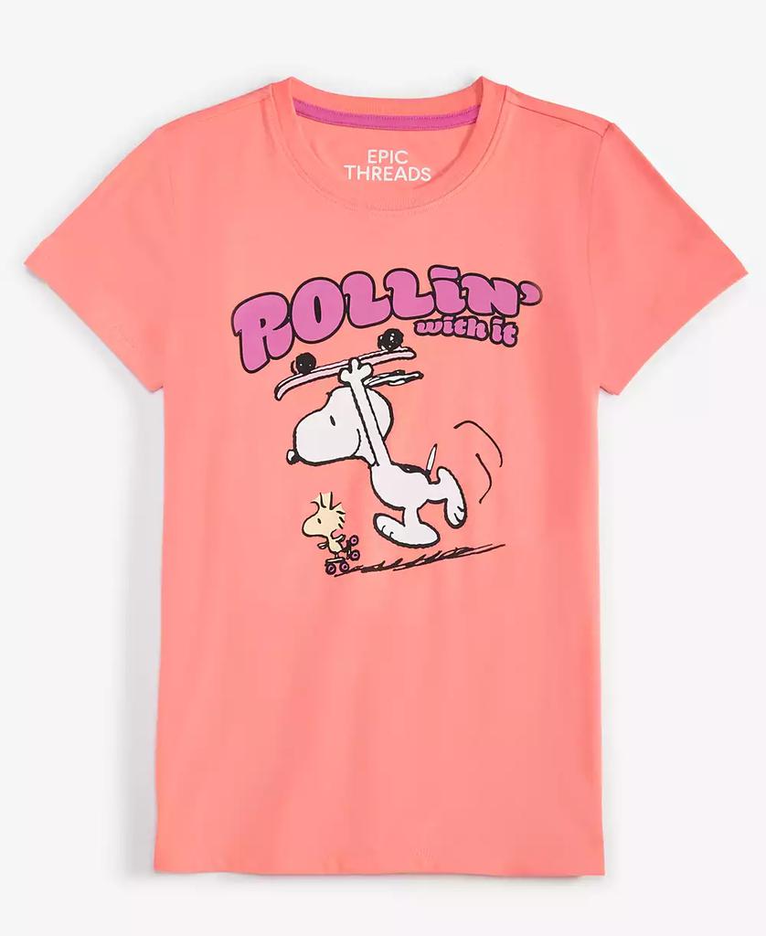 Epic Threads Little & Big Girls Rollin' With It Snoopy Graphic Short-Sleeve T-Shirt, Created for Macy's