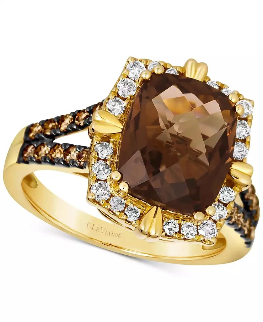 Le Vian Chocolate Quartz (4 ct. t.w.) 
Diamond (5/8 ct. t.w.) Halo Ring in 14k Gold 1