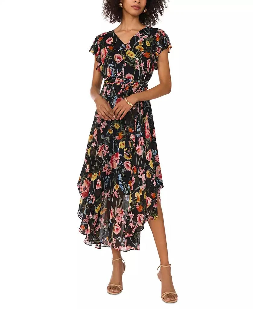 Vince Camuto Women's Printed Flutter-Sleeve Midi Dress 1