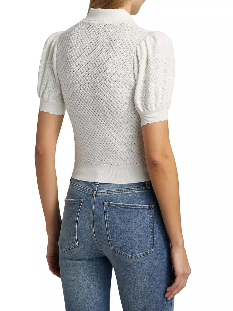 Alice + Olivia Ramona Pointelle Polo Shirt 5