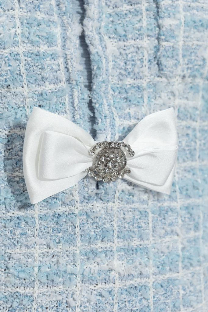 Self Portrait Self-Portrait Bow Detailed Tweed Mini Dress 4