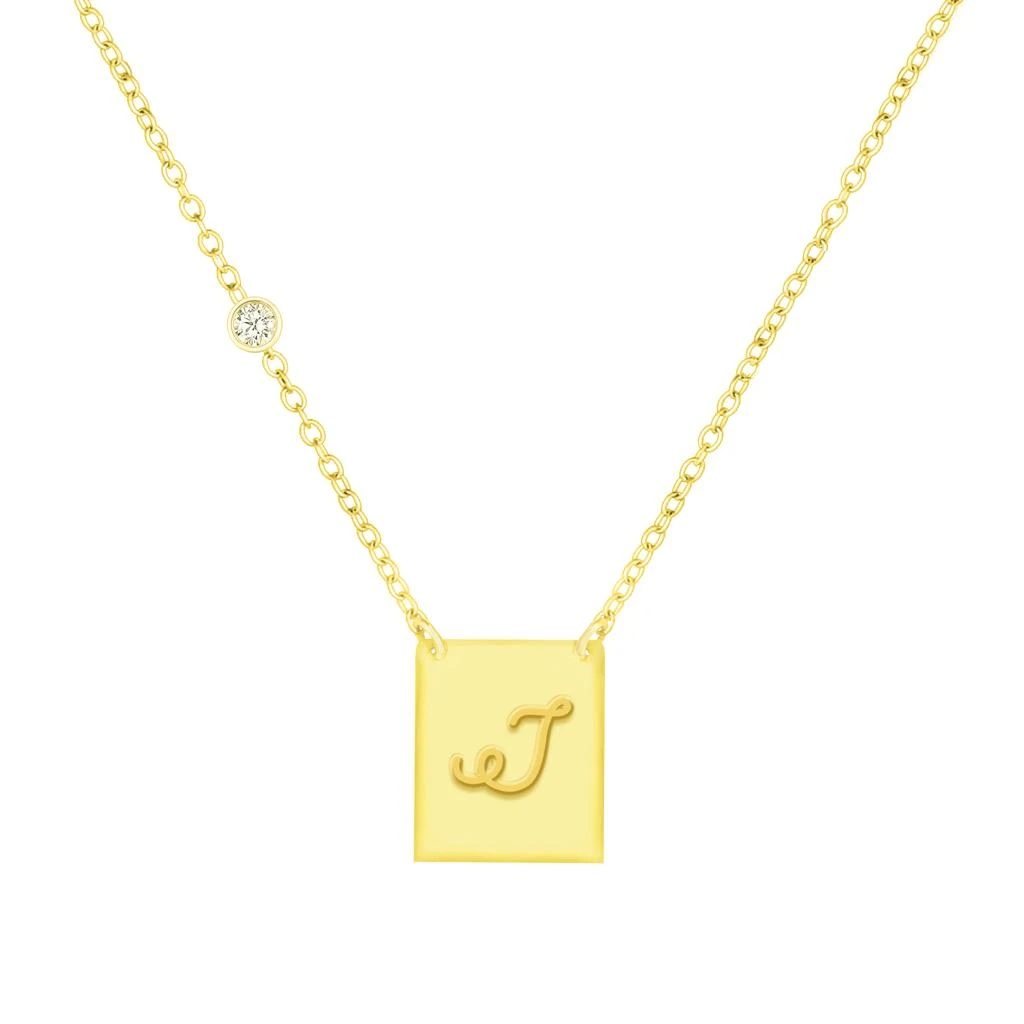 Savvy Cie Jewels 18K GOLD PLATED OVER STERLING SILVER NECKLACE WITH CZ 16