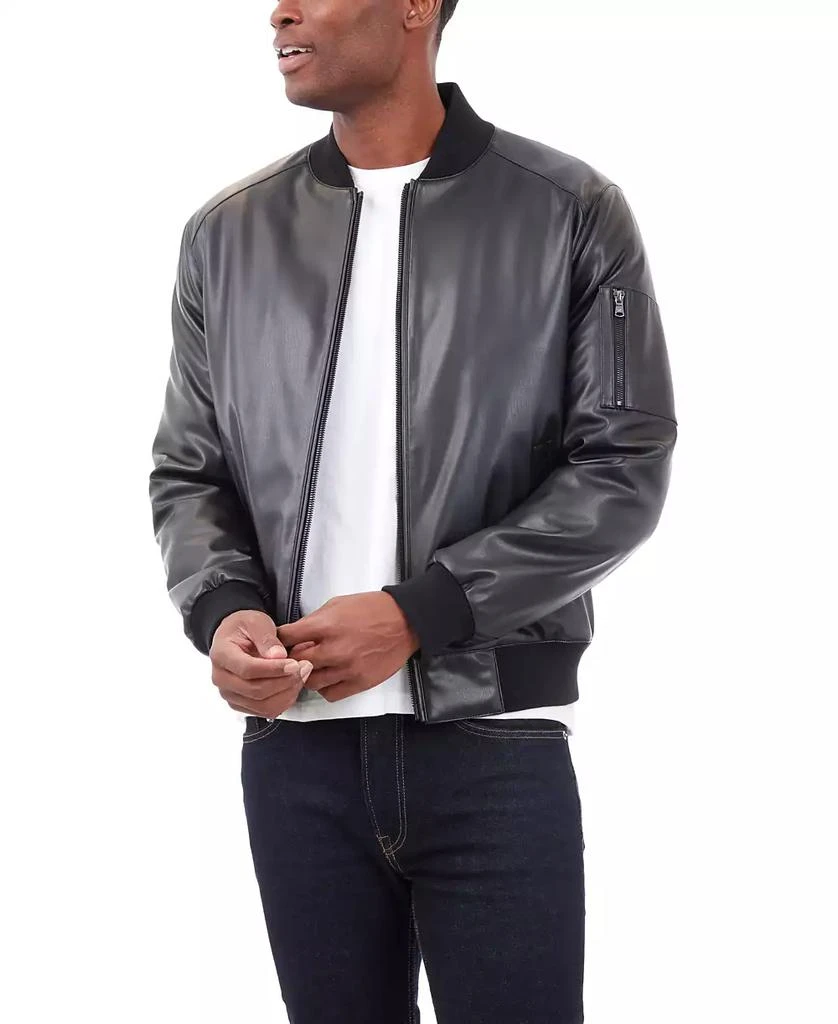 Michael Kors Men
s Faux Leather Moto Jacket 3