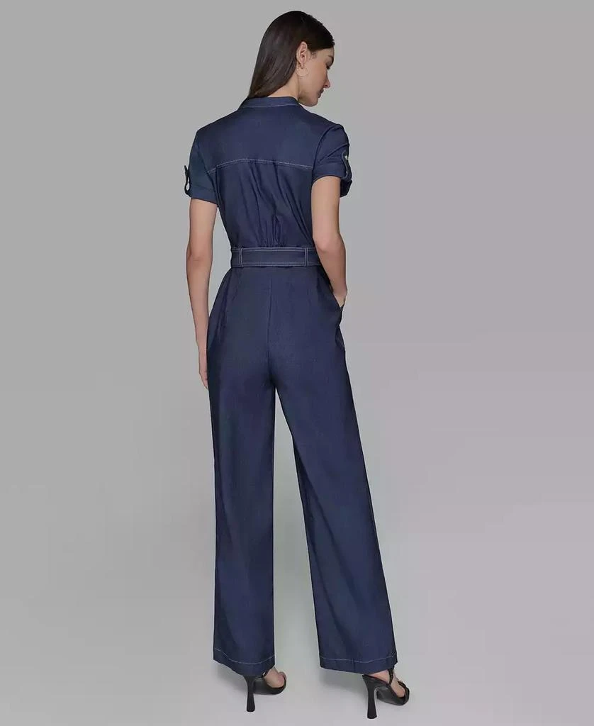 Karl Lagerfeld Paris Women's V-neck Denim Millennium Jumpsuit 3