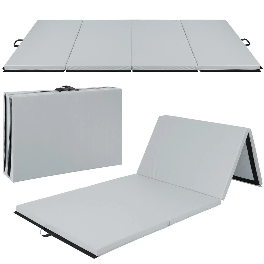 Best Choice Products 10ftx4ftx2in Folding Gymnastics Mat 4-Panel Exercise Workout Floor Mats w/ Handles 8