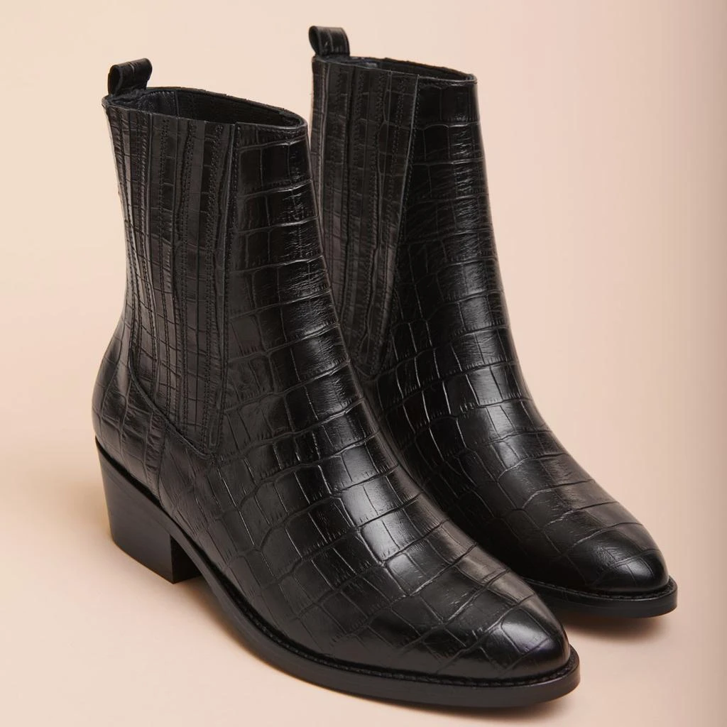 Anaki Anaki - Bottines Elizabeth - Croco Noir 2
