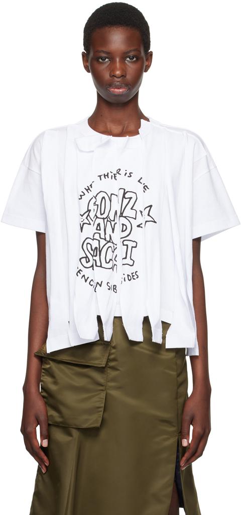 sacai gonz Tシャツ プリント ホワイト Sacai White Gonz Edition Print T-shirt - T-Shirts - BeyondStyle