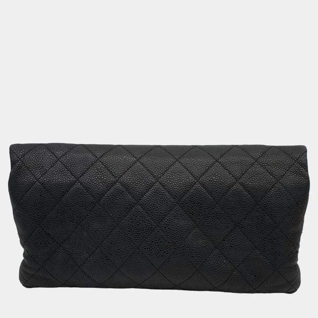Chanel Chanel Black Leather Beauty CC Foldover Clutch Bag 3