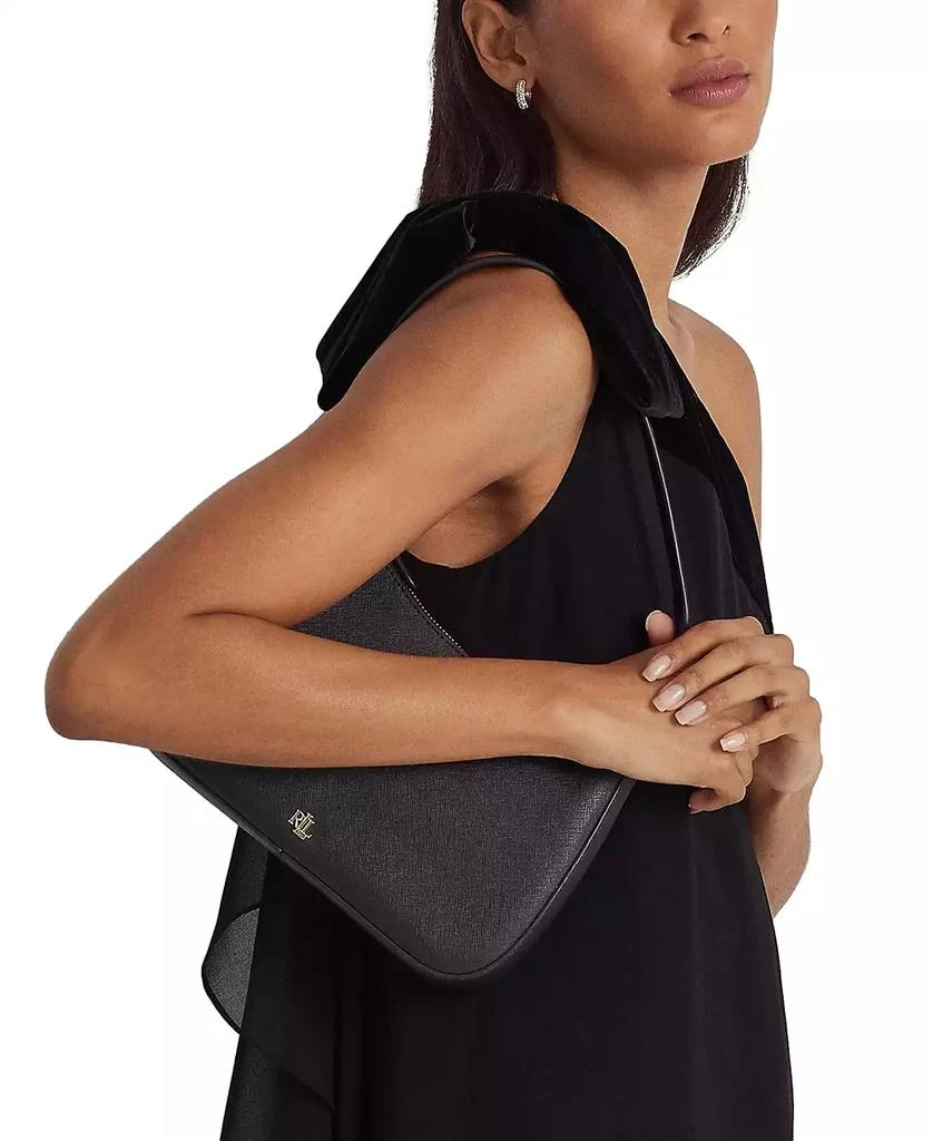 Ralph Lauren Women's Crosshatch Leather Medium Danni Shoulder Bag 2