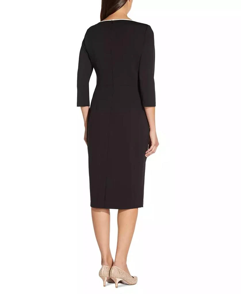 Adrianna Papell Women's Tipped Tie-Front 3/4-Sleeve Dress 2