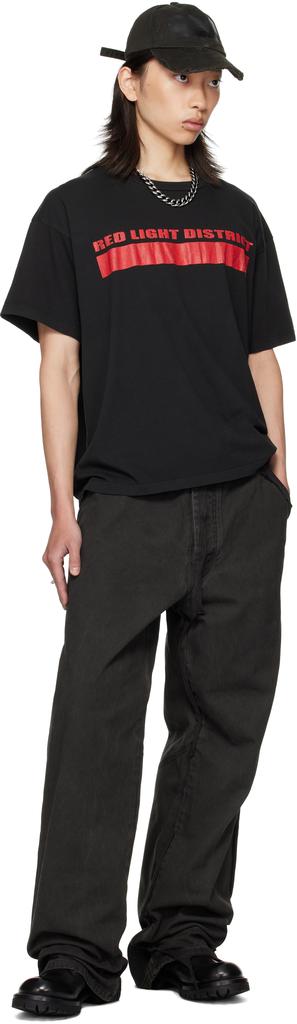 ALEXANDER DIGENOVA Black 'Red Light District' T-shirt - T-Shirts