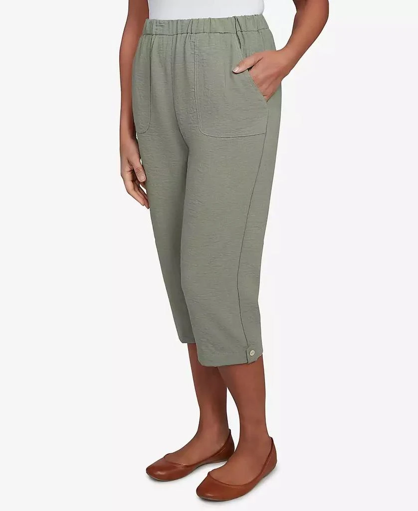 Alfred Dunner Women's Copper Canyon Button Tab Patch Pocket Capri Pants 3