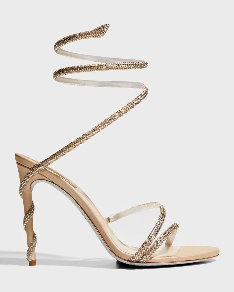 Rene Caovilla Snake-Wrap Strass Stiletto Sandals 1