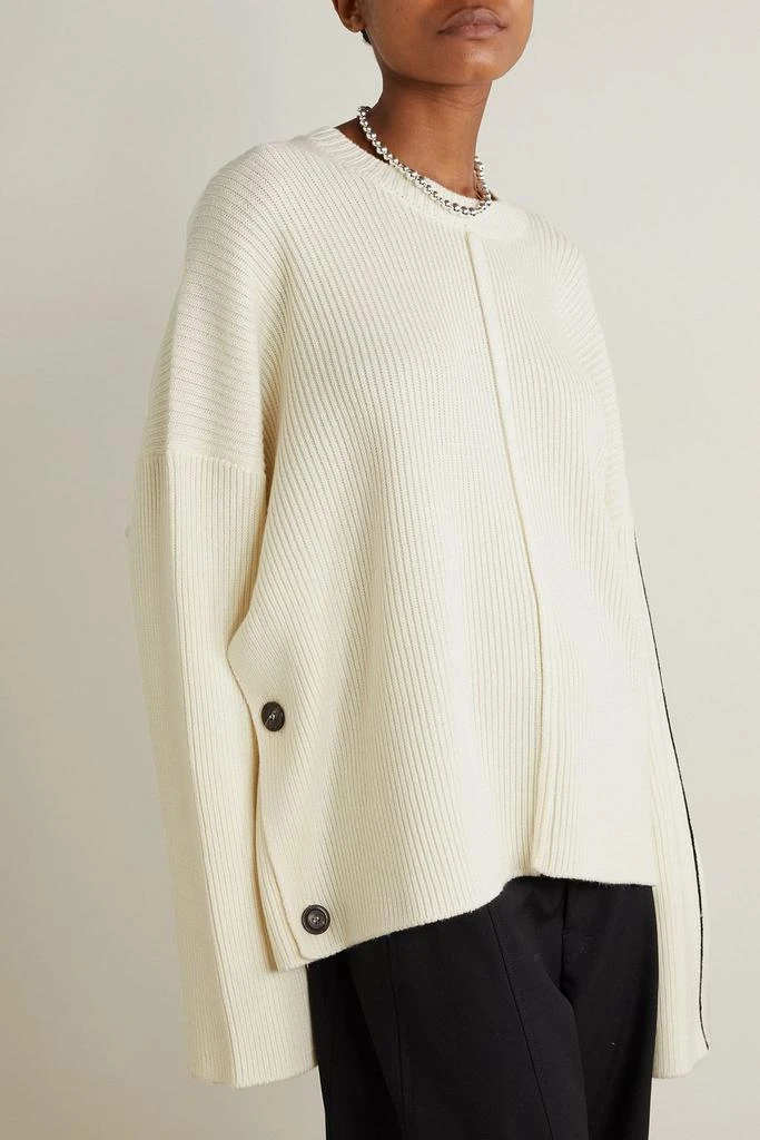 PETER DO Oversized button-embellished ribbed wool sweater 3