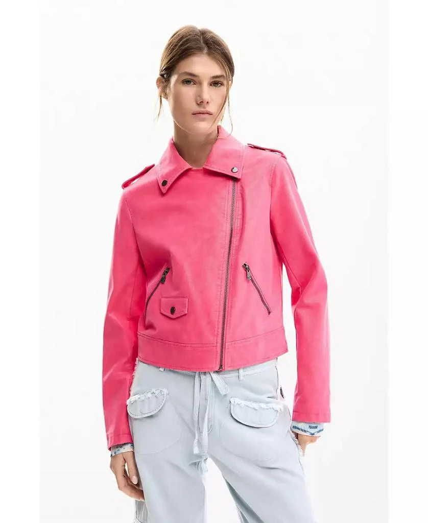 Desigual Women
s Biker jacket with leather effect