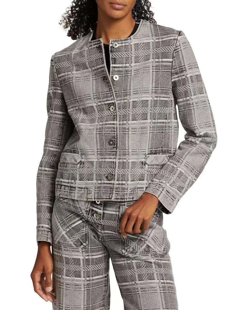 Rosetta Getty Denim Plaid Jacket 3