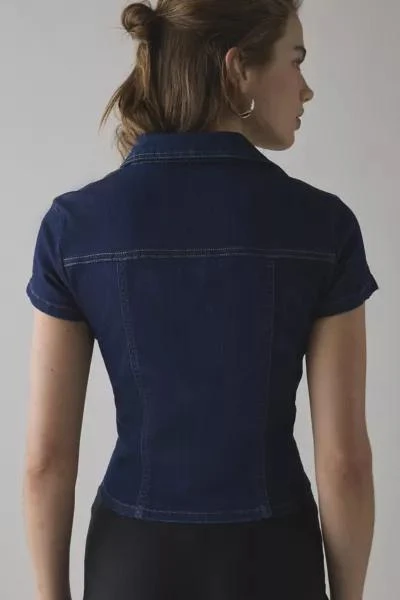 BDG BDG Polly Denim Slim Short Sleeve Button-Up Shirt 4