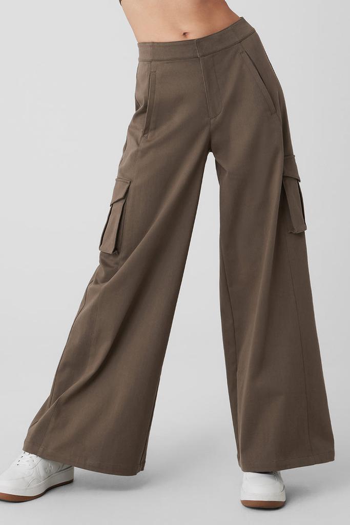 Alo Show Off Cargo Wide Leg Trouser - Chestnut