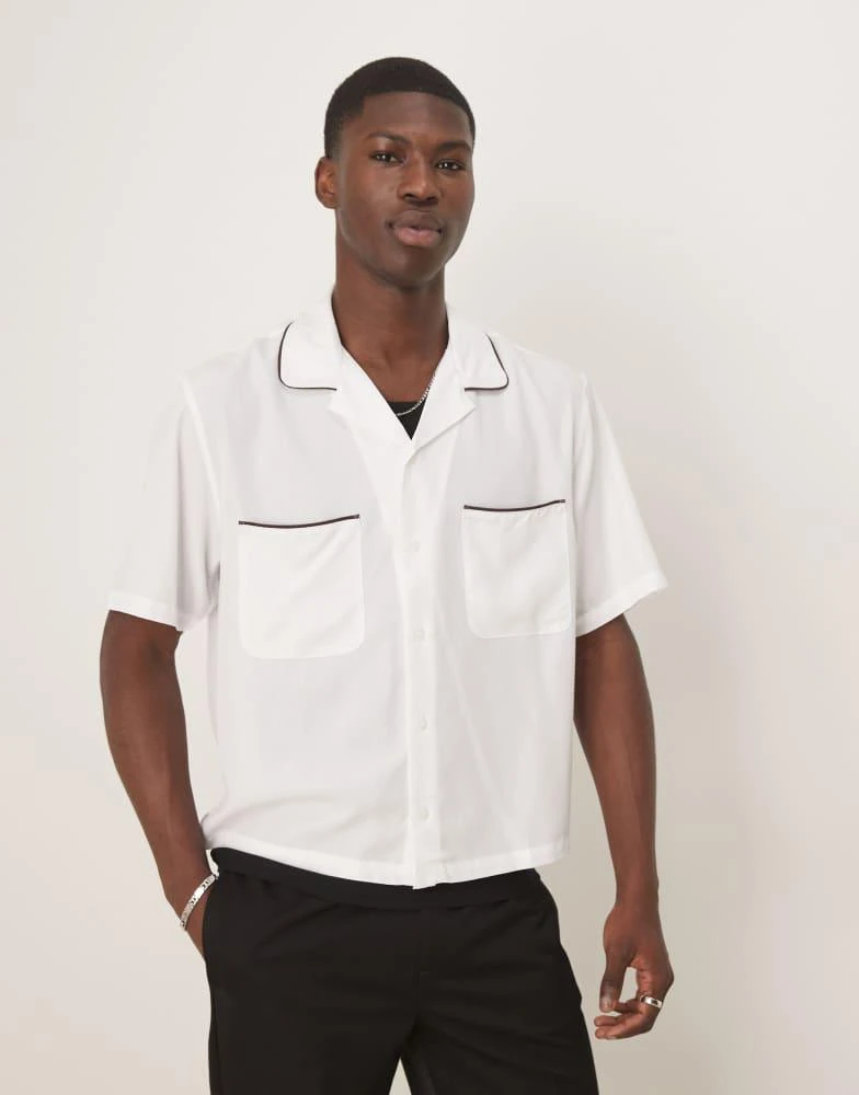 Abercrombie & Fitch Abercrombie & Fitch short sleeve shirt in white 1