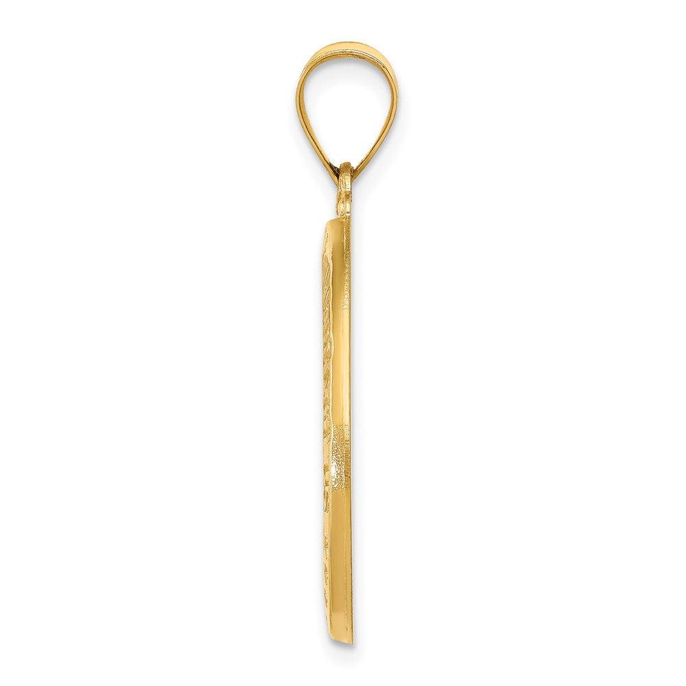 Diamond2Deal 14k Yellow Gold Polished and Satin St. Christopher Medal Hollow Pendant