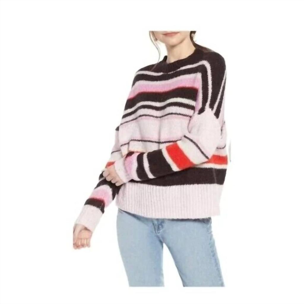 Something Navy Something Navy - Striped Soft Chunky Pullover Sweater