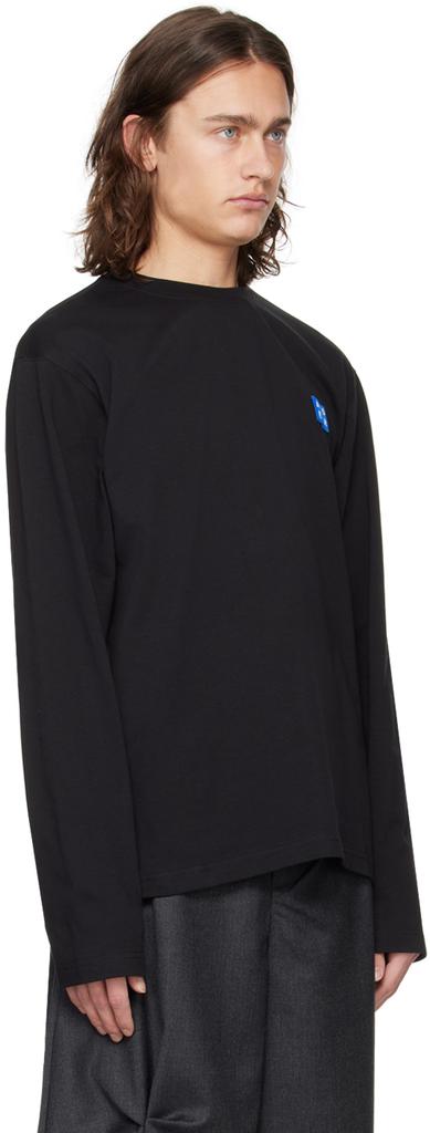 ADER ERROR ブラックFlut Tシャツ Ader Error ロゴ ドロップショルダー Tシャツ | ブラック