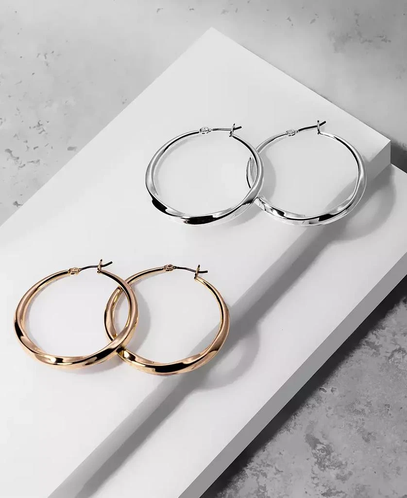 DKNY Medium Twist Hoop Earrings, 1.5" 3