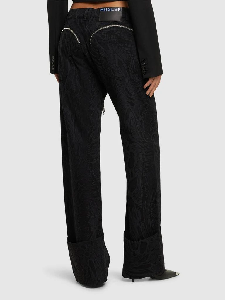 Mugler Laser Snake Denim High Rise Zip Jeans 2