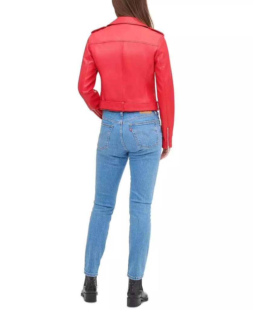 Levi's Women's Faux-Leather Belted Hem Moto Jacket 8