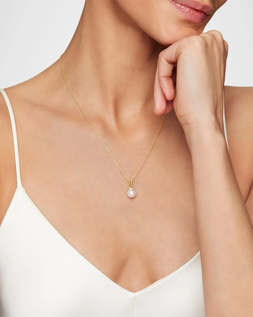 David Yurman Solari Pendant Necklace with Diamonds and Pearl in 18K Gold 6