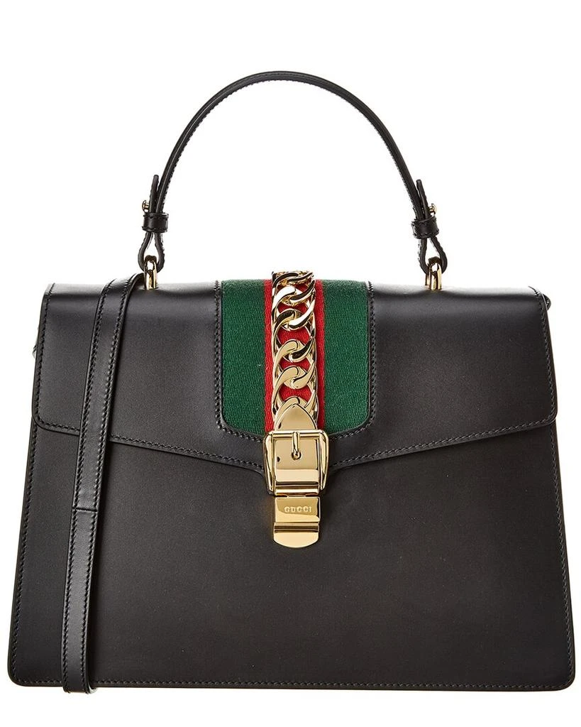 Gucci Sylvie Medium Top Handle Leather Satchel 1