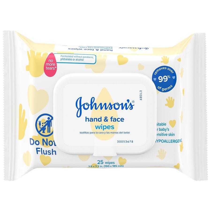 Johnson's Baby Hand & Face Gentle Cleansing Wipes, Alcohol-Free 25