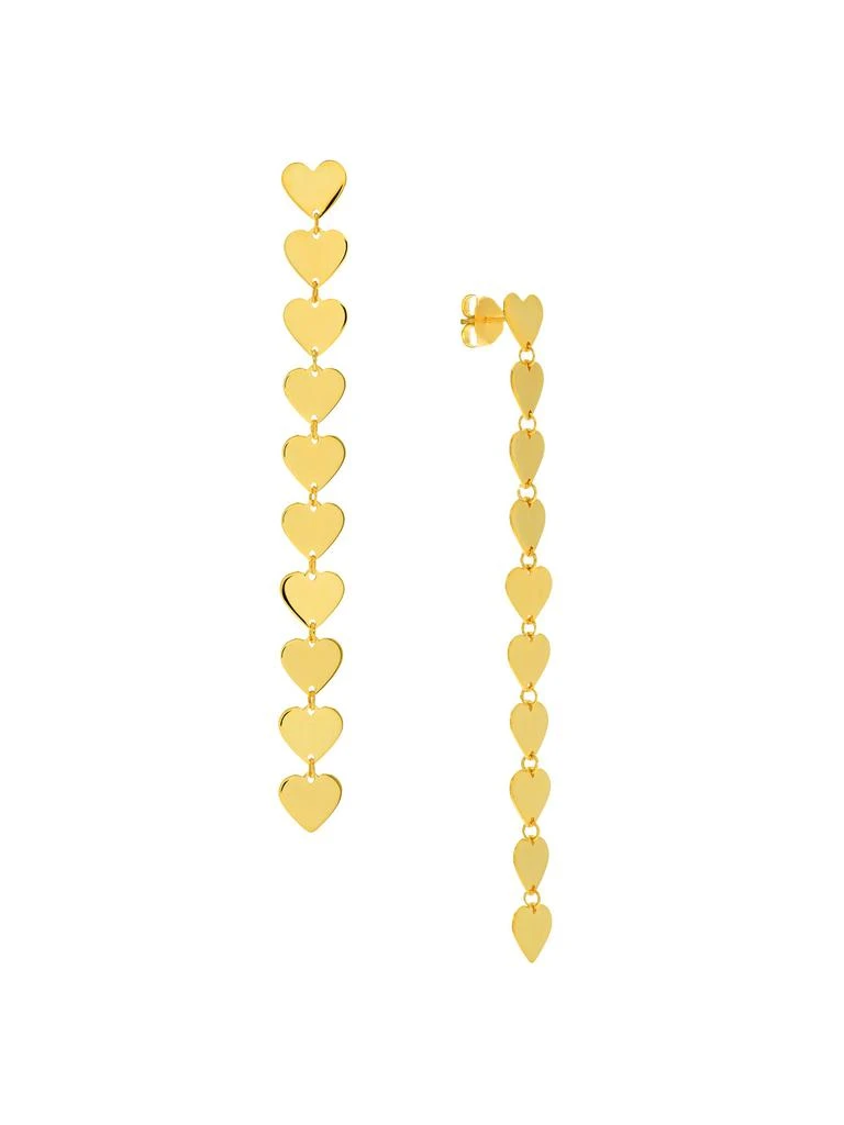 Saks Fifth Avenue 14K Yellow Gold Heart Chain Drop Earrings