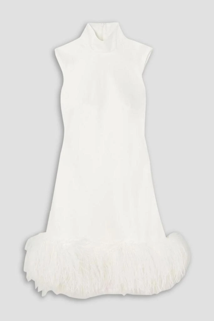 16ARLINGTON Umiko feather-trimmed satin mini dress 1