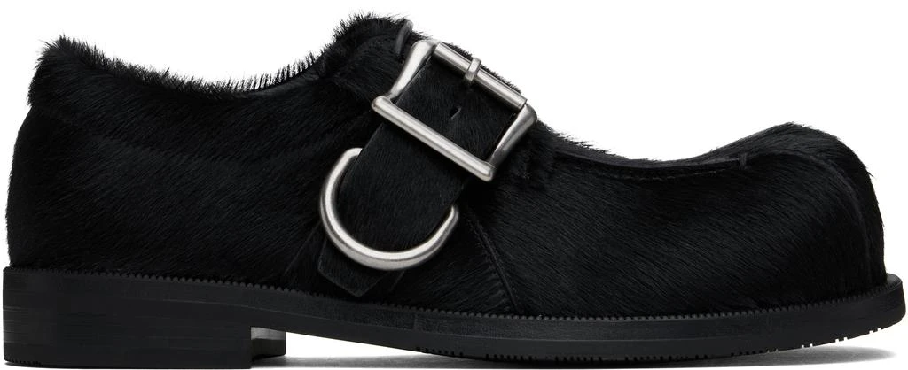 Martine Rose Black Bulb Toe Buckle Loafers 1