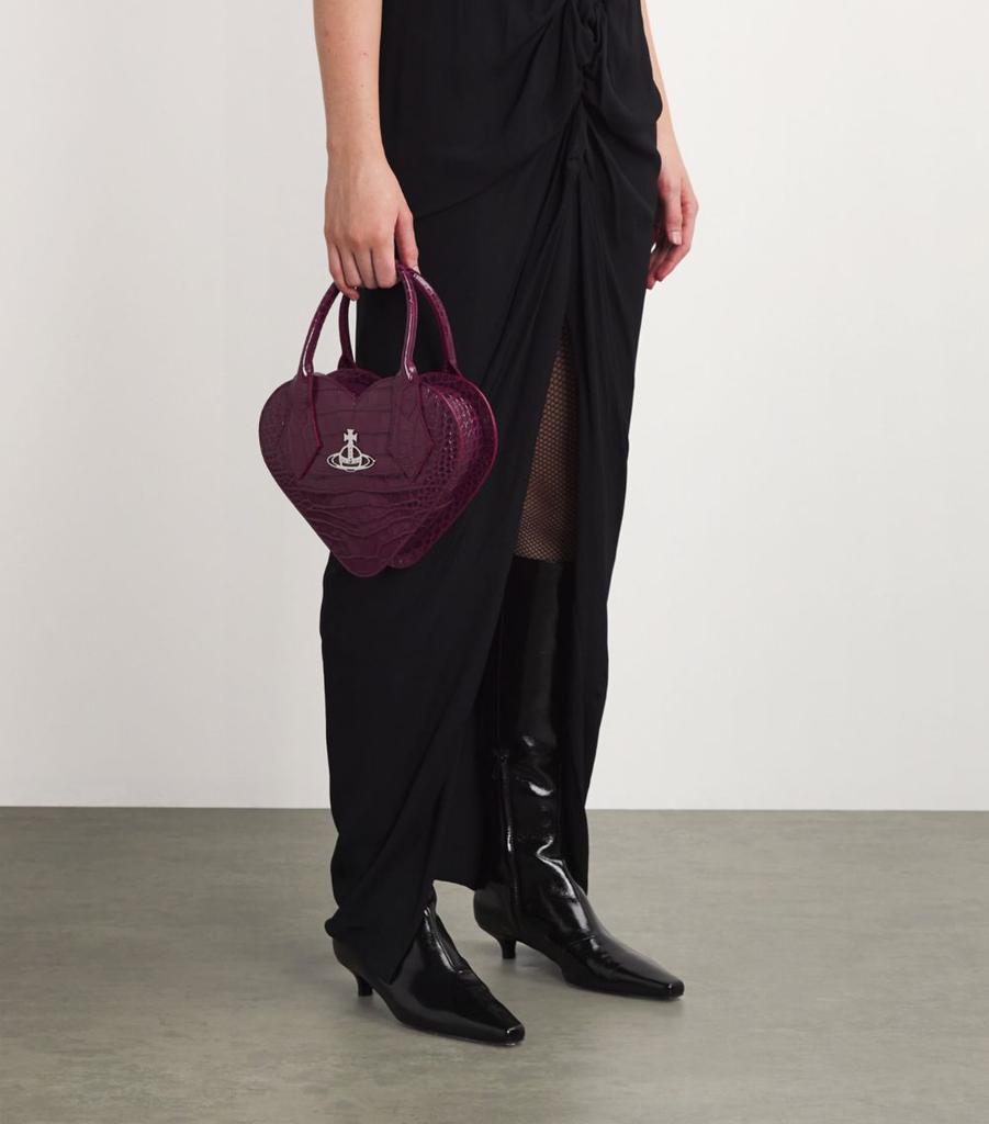 Vivienne Westwood Leather Croc-Embossed Josephine Heart Bag