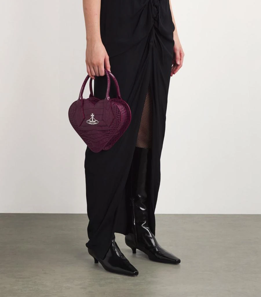 Vivienne Westwood Leather Croc-Embossed Josephine Heart Bag 2