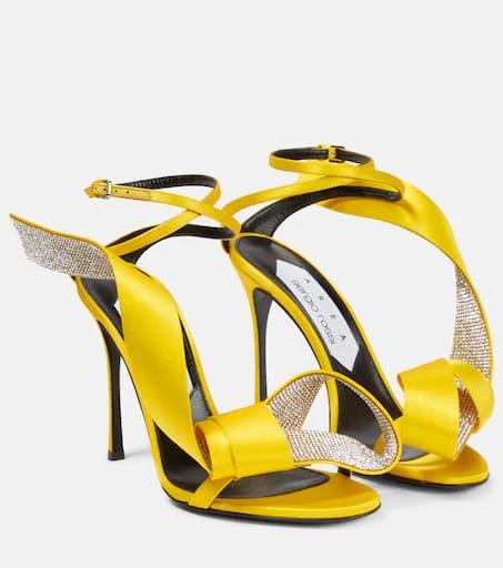 AREA x Sergio Rossi Marquise embellished satin sandals 1