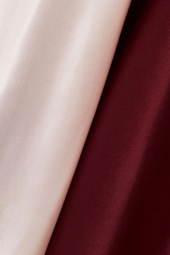 Halpern Two-tone silk-satin midi skirt 4