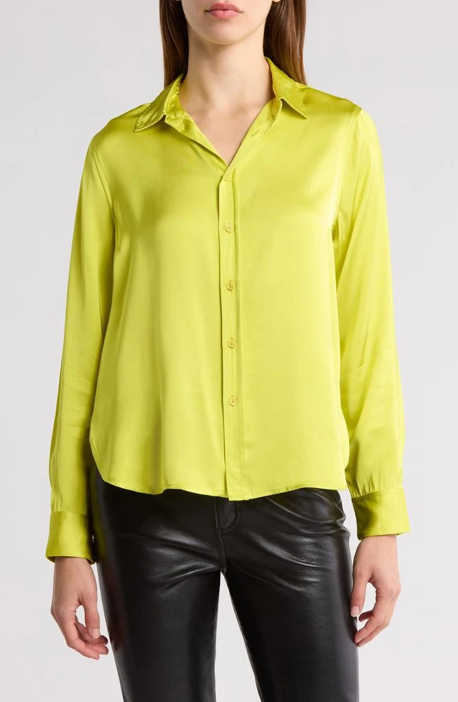Jason Wu Long Sleeve Satin Button-Up Shirt 1